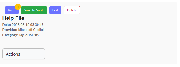 Vault count indicator showing number of saved notes